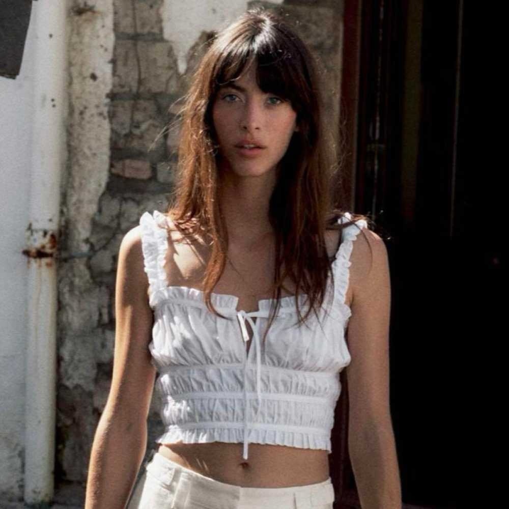 NWT White Ruffled Crop Top